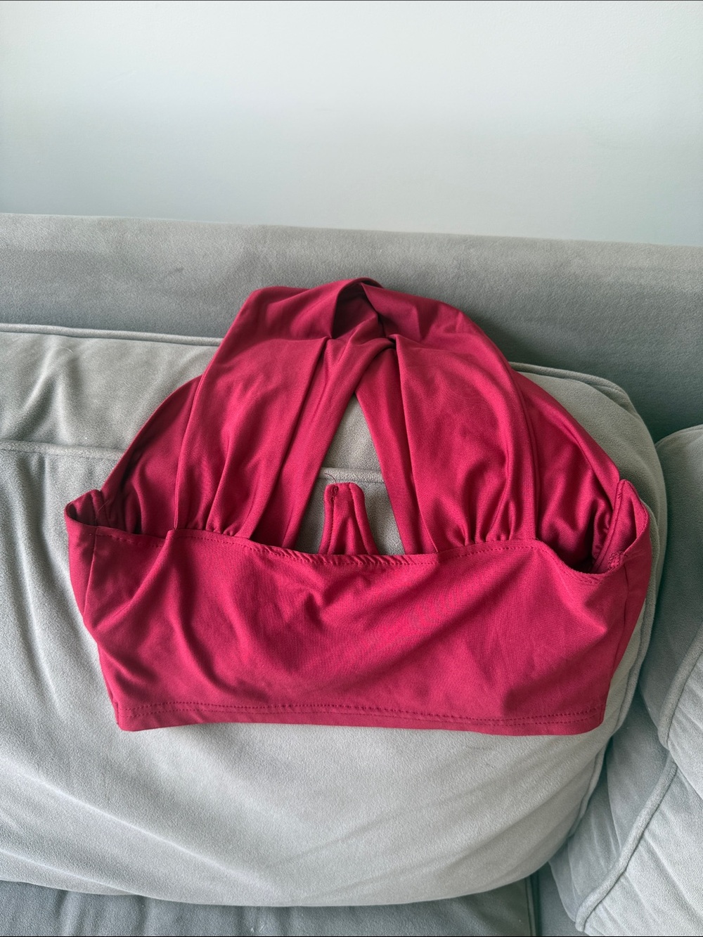 Women’s Cross-Front Bralette in Raspberry - Picture 3 of 3